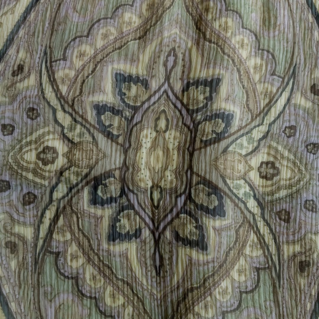 1990s Paisley Silk Green Scarf
