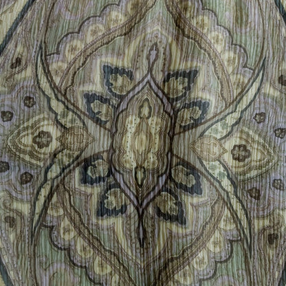 1990s Paisley Silk Green Scarf