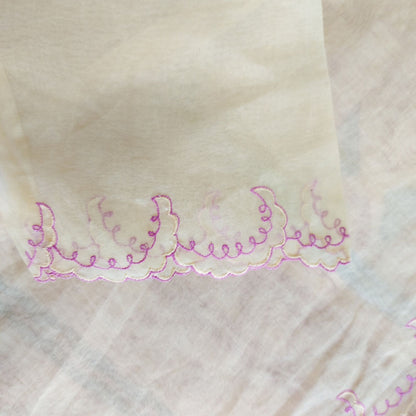 Vintage Yellow Indonesian Kebaya with Purple Embroidery