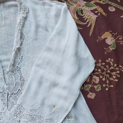 Vintage White Kebaya with Lace Kerancang Trim