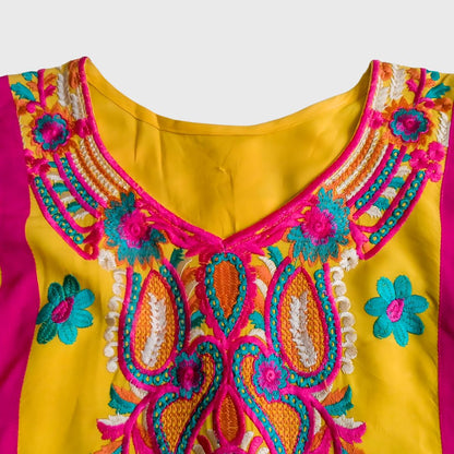 Vintage Yellow Indian Dress