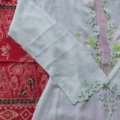 Vintage Light Green Kerancang Embroidered Kebaya