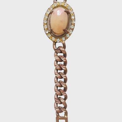 Oval Bracelet with Tan Accents