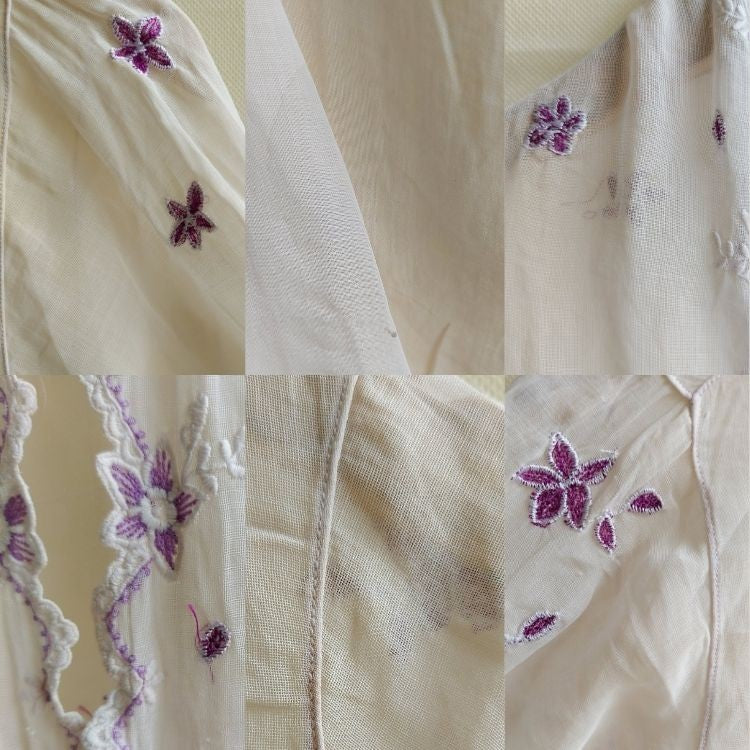 Vintage Simple Chevron Embroidery Encim Kebaya