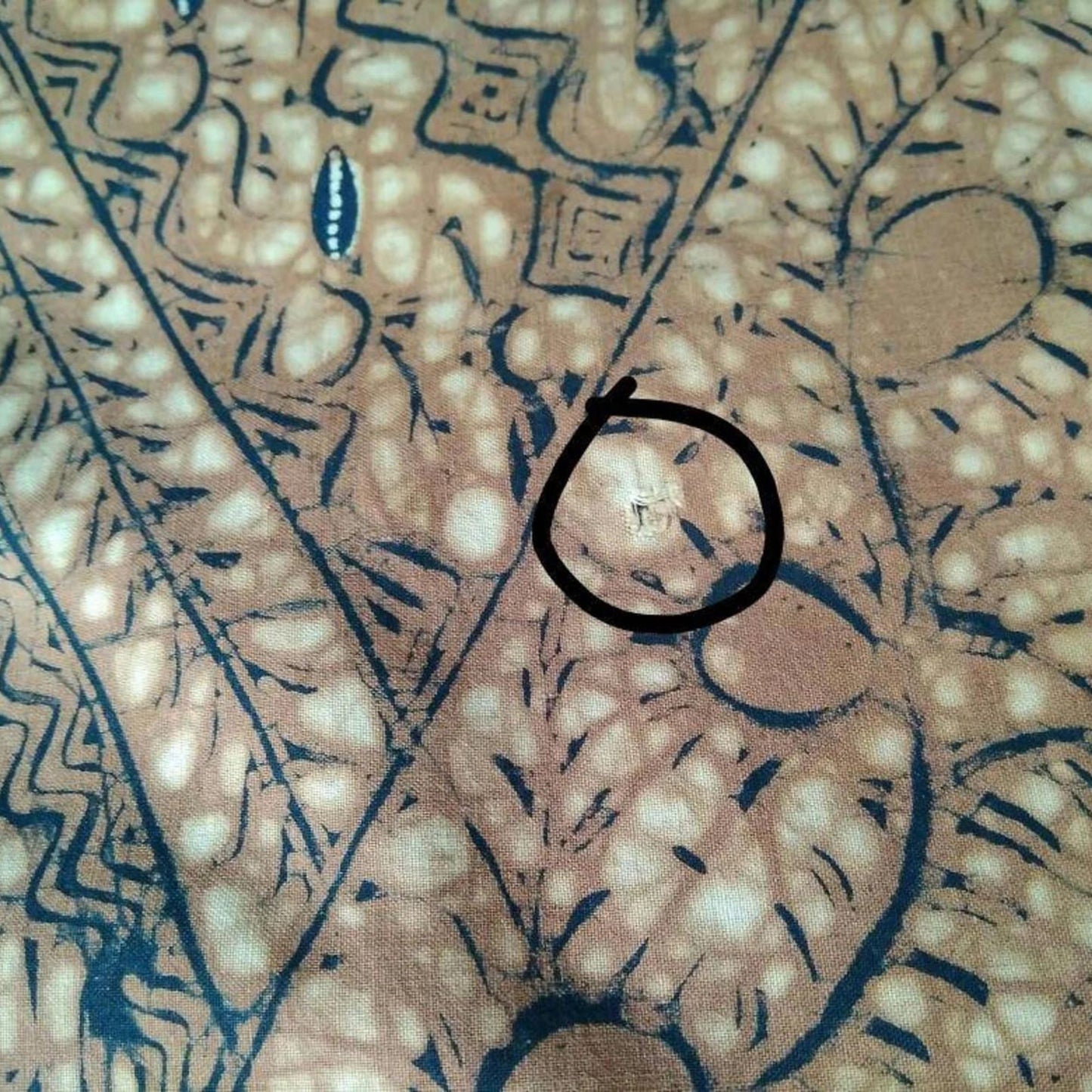 Unique Indonesian Hand Drawn Javanese Batik Sogan Tambal with Mixed motifs on Chevron pattern Kain