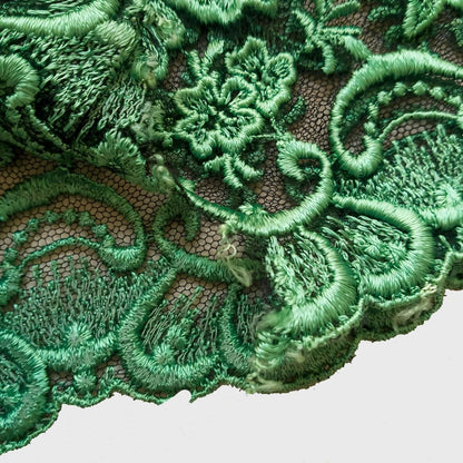 Vintage Green Rose Floral Kebaya Kutubaru