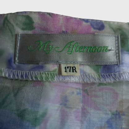 Vintage Soft Purple Floral Blouse