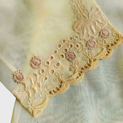 Vintage Yellow Poly Simple Encim Kebaya