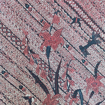 Vintage 50s Indonesian Udan Liris With Lily Banyumasan Batik