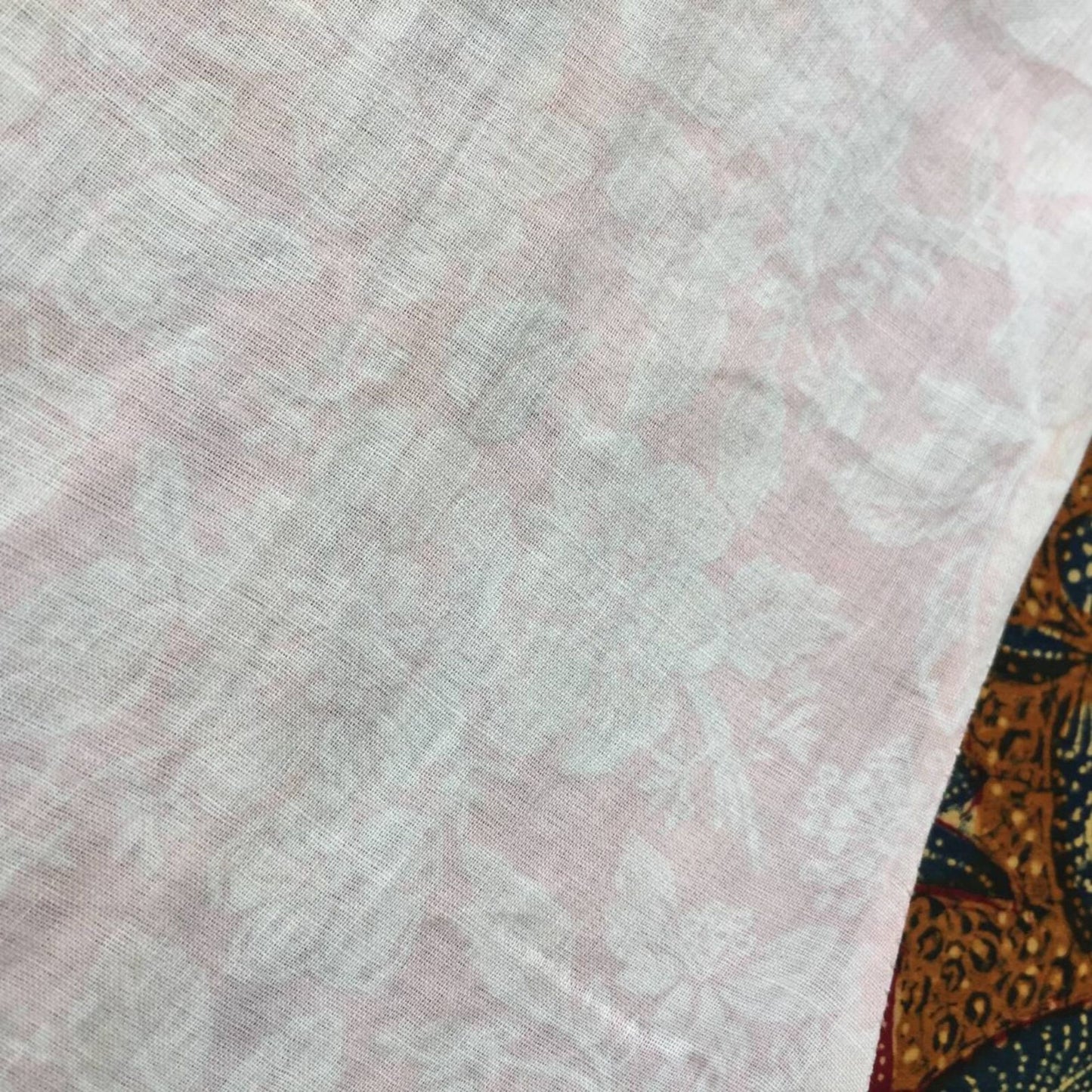 Vintage Ivory and Blush Pink Indonesian Kebaya with Floral Motif