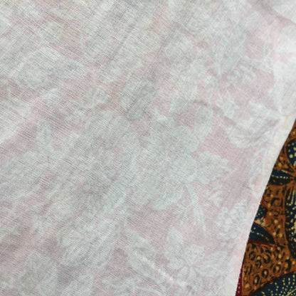 Vintage Ivory and Blush Pink Indonesian Kebaya with Floral Motif