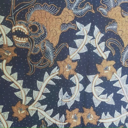 1970s Lokcan Semen Hand Drawn Batik With Fish Motif