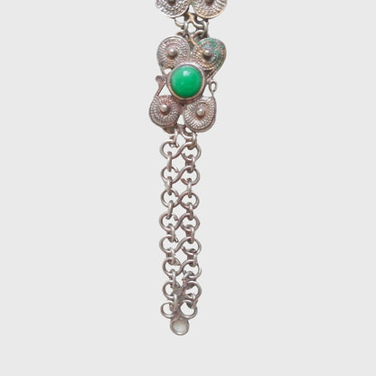 Butterfly Bracelet with Green Accents
