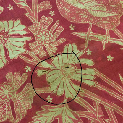Vintage Indonesian Hand Drawn Batik Saroong Dutch (Belanda) in Brownish and Red