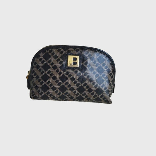 Vintage Logo Motifs Patent Leather Makeup Pouch