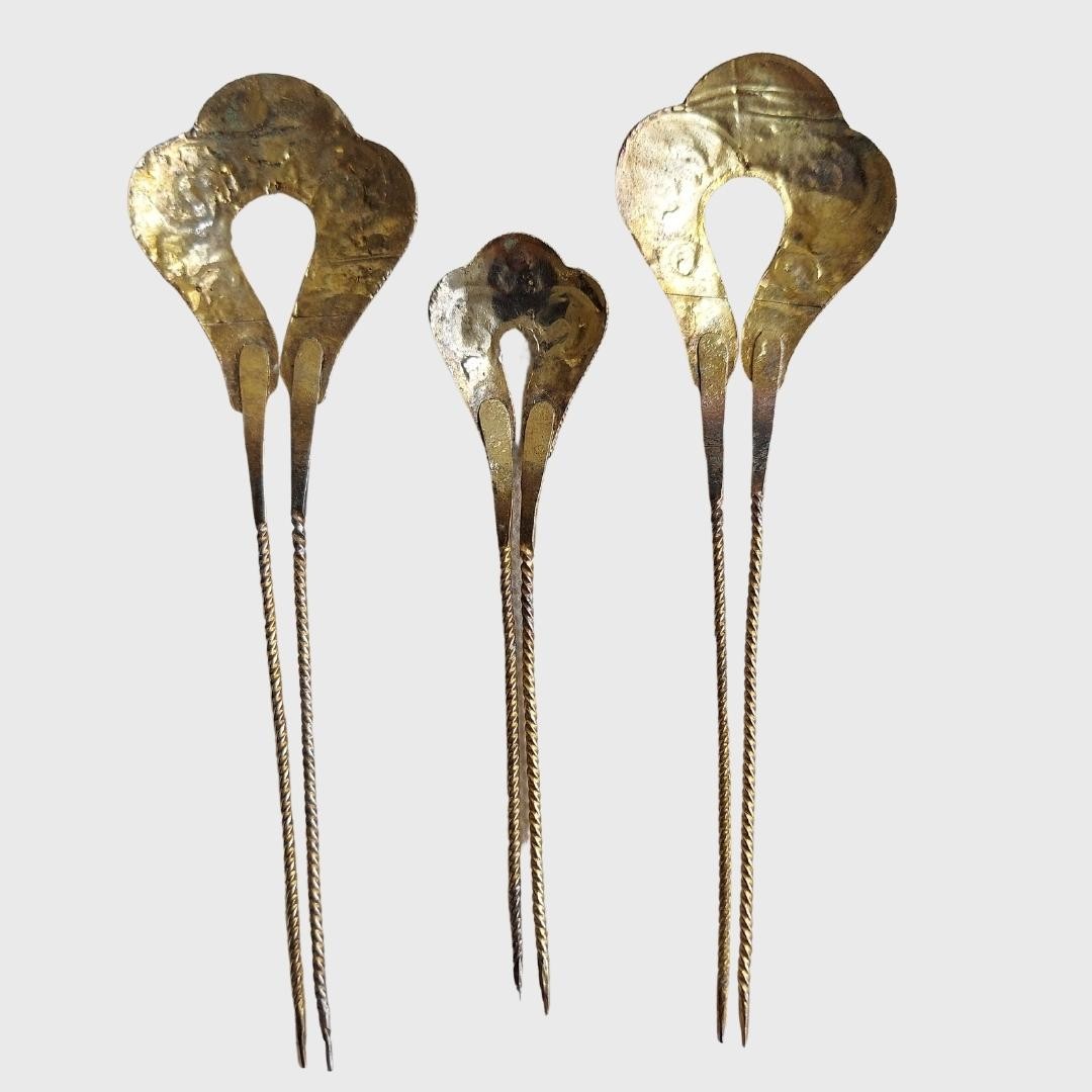 Vintage Golden Hairpin Set (3 Pcs)