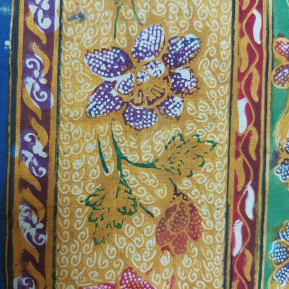 Indonesian Hand Drawn Javanese Batik Jlamprang Biru Royal Motif Gemstone Kain