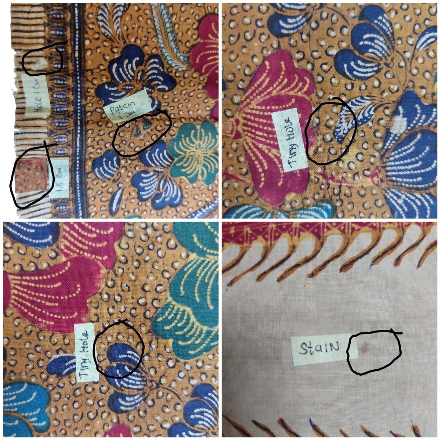 Vintage Old Indonesian Hand Drawn Tiga Negri Semarangan Shawl