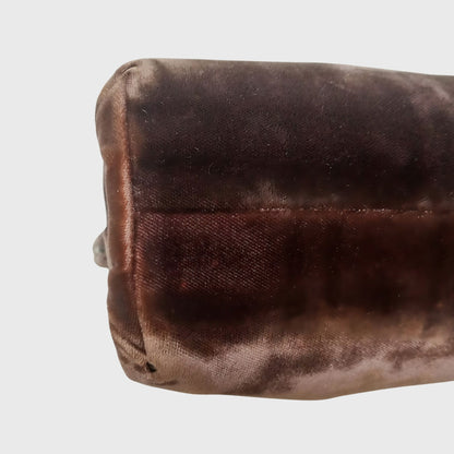 Vintage Mini Tote Brown Velvet Hand Bag