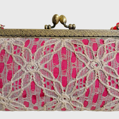 Pink Lace Clutch