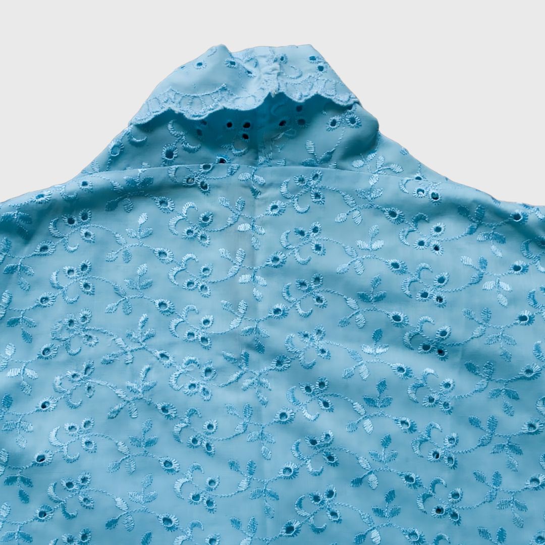 Vintage Blue Lace Simple Encim Kebaya