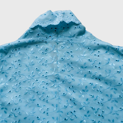 Vintage Blue Lace Simple Encim Kebaya