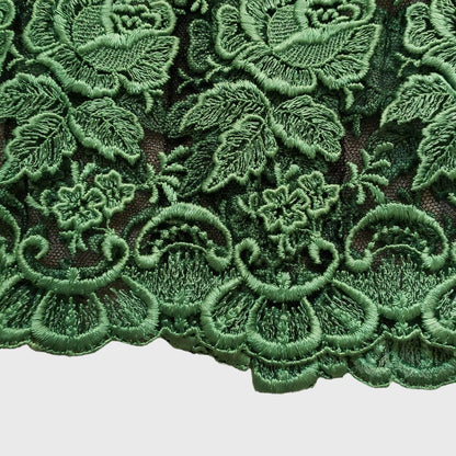 Vintage Green Rose Floral Kebaya Kutubaru