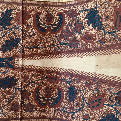 Vintage Sogan (Brown) Hand Drawn Semen Gurda Batik Shawl