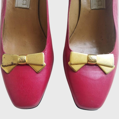 1990s Ribbon Leather Red Heels
