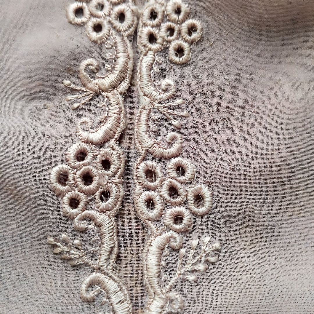 Vintage Soft Gray Simple Encim Kebaya