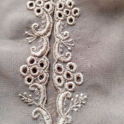 Vintage Soft Gray Simple Encim Kebaya
