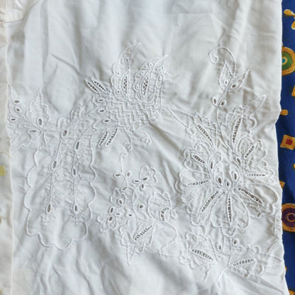 Indonesian Vintage White Camisole with Peacock Embroidery