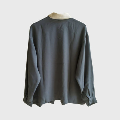 Vintage Two Tones Gray Blouse