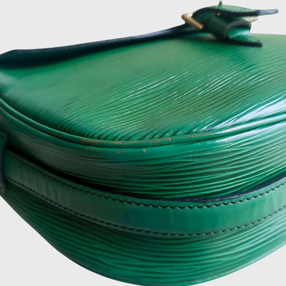 1990s Jeune Fille Borneo Green Leather Epi Sling Bag