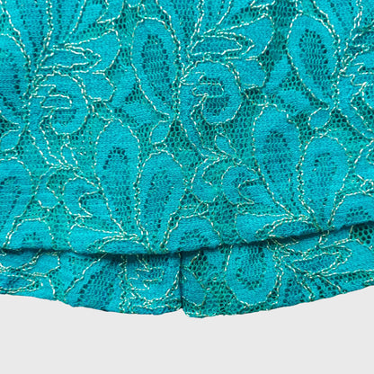 Vintage Turquoise Kutubaru Lace Kebaya