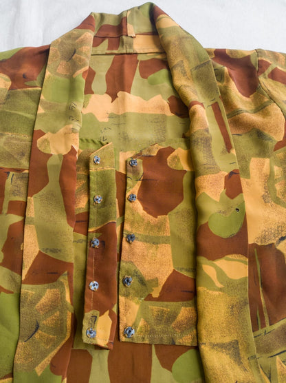 Vintage Brown Green Floral Kebaya Kutubaru