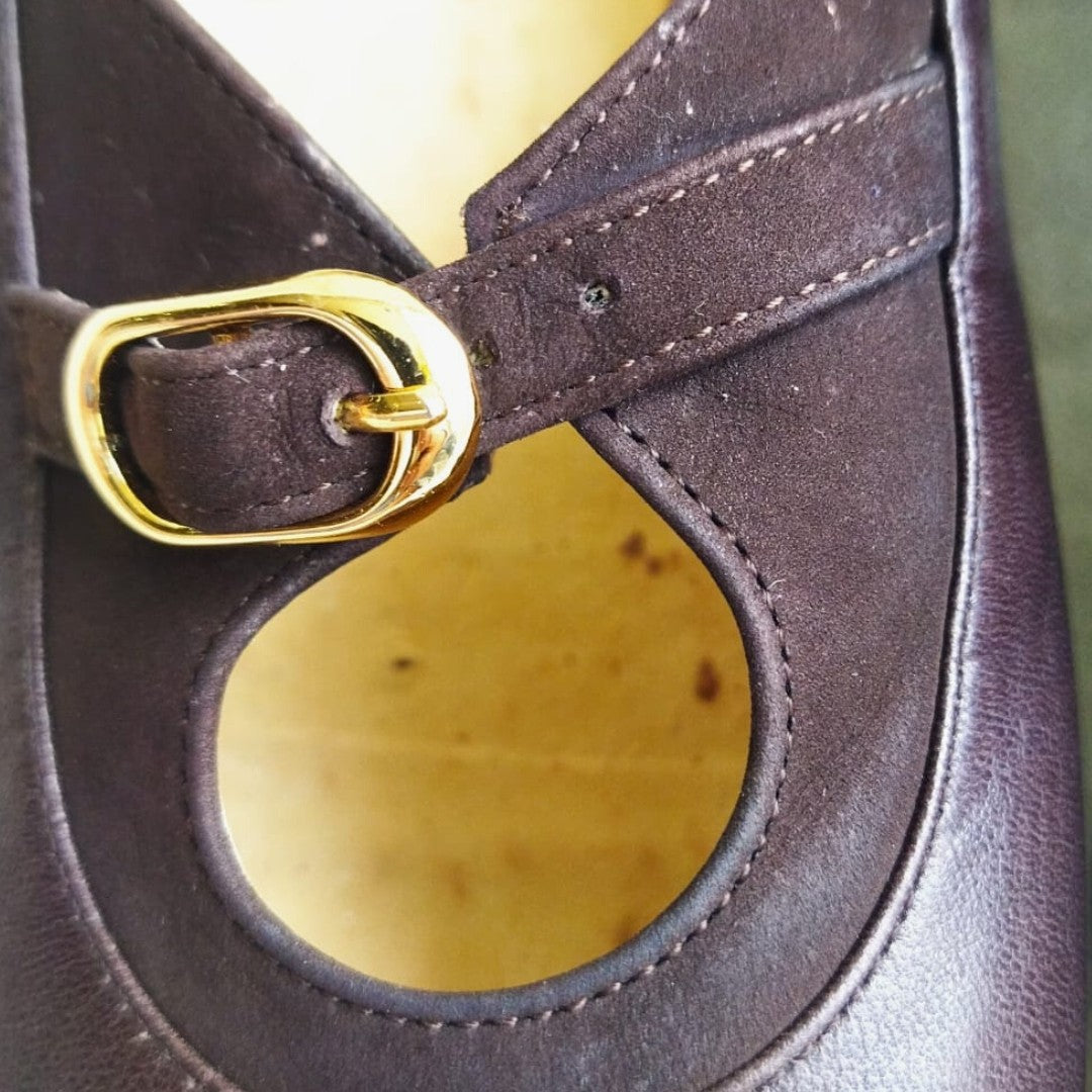 1990s Pumps Leather Brown Loafers