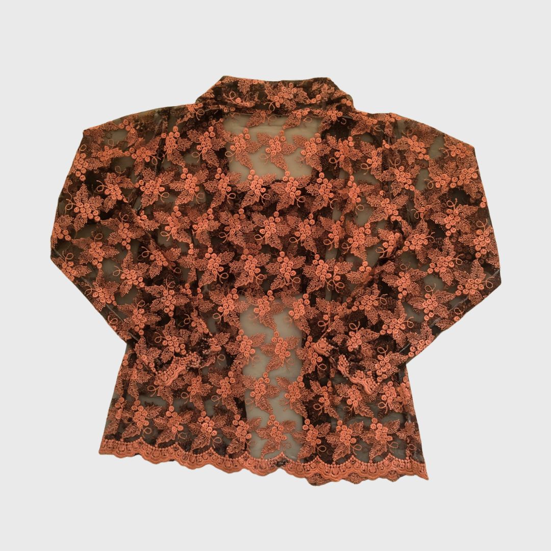 Vintage Orange Fruit Kebaya Lace