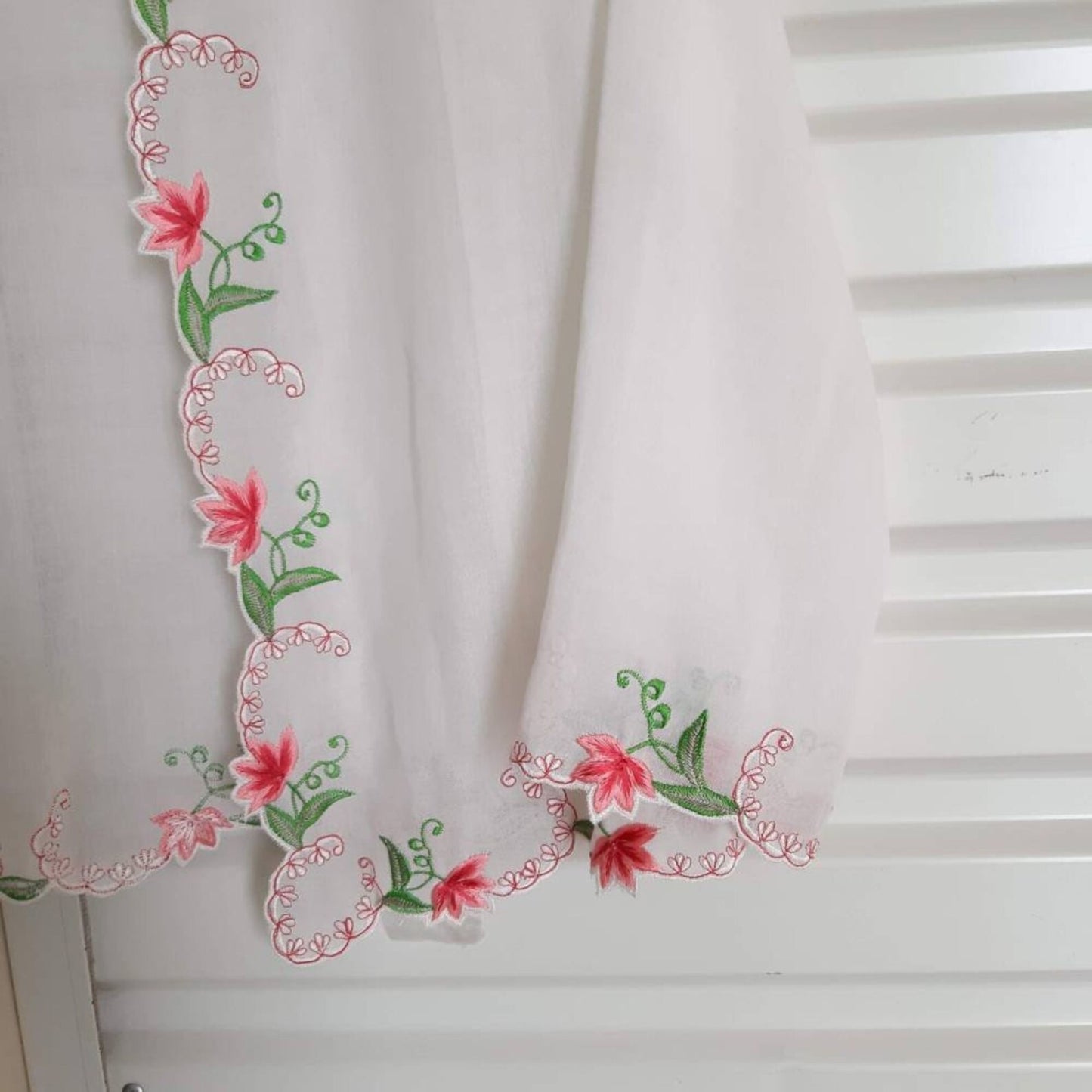 Vintage Inspired Indonesian Encim Kebaya with Floral Embroidery