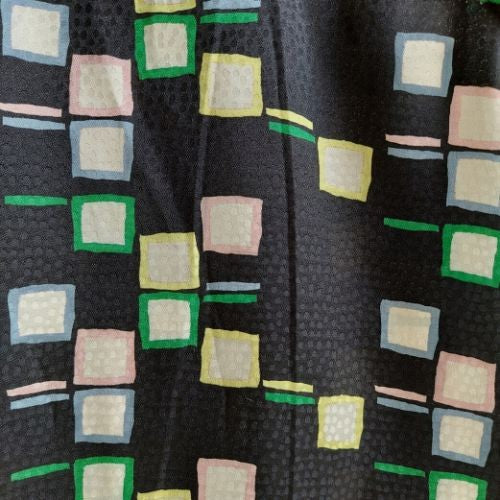 Vintage Square Print Blouse